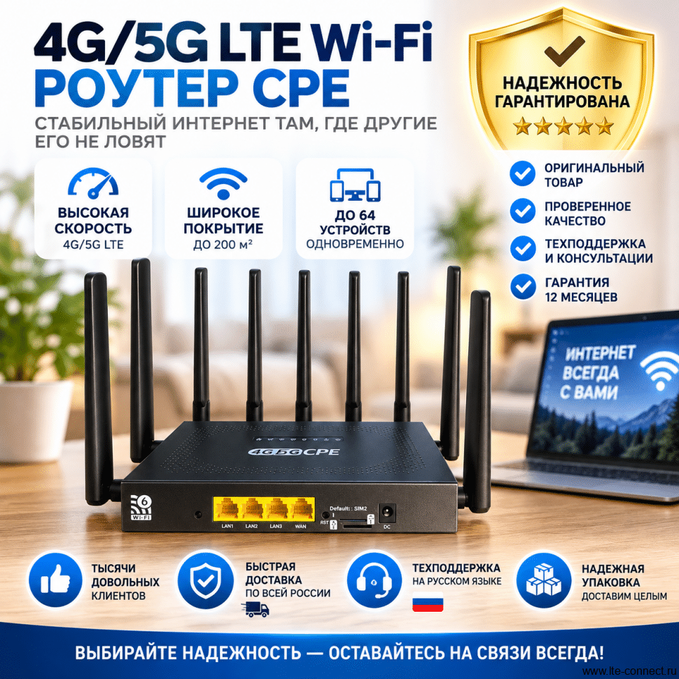 Роутер Сat.22  4G+ 5G MIMO 4x4 WiFI AX3000